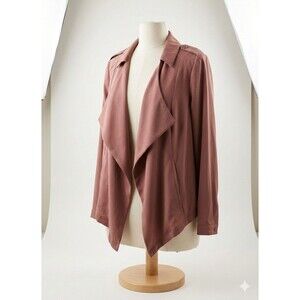 Torrid Blazer Jacket Womens 2X Pink-ish Waterfall Open Front Pockets Slight Crop